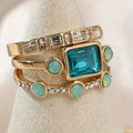 Timeless Azure Ring Set | Gold